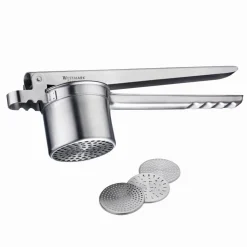 Westmark 611-72260 Spätzlepresse Edelstahl Mit 4 Einsätzen, Silber