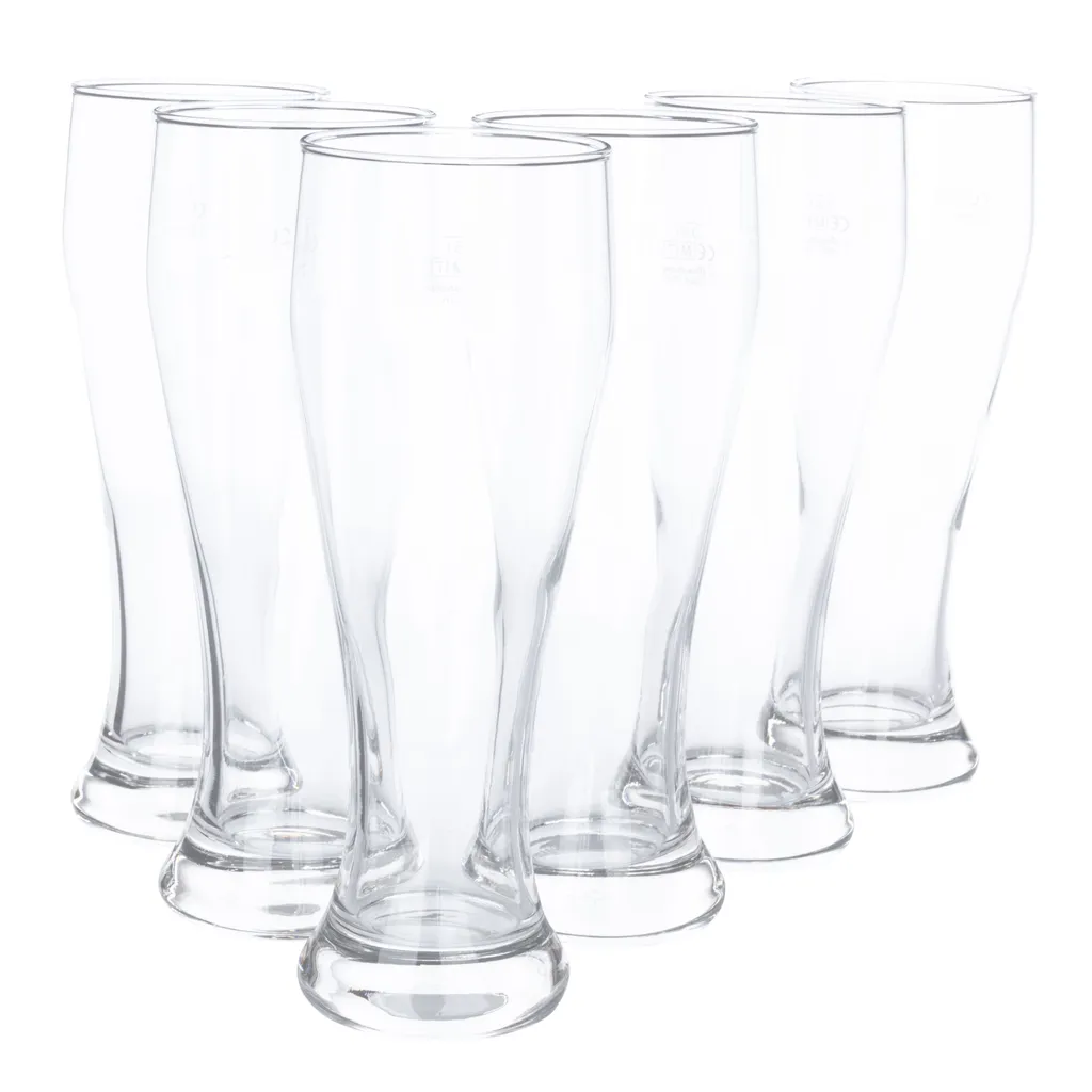 Van-Well 6er Set Bavaria Weizenbiergläser 0,5 Liter Geeicht Weißbiergläser Biergläser Weizengläser Glas – Bild 3