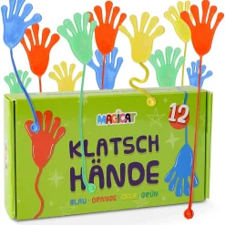Magicat Premium Klatschhände Set, 12 Klebrige Glibberhände I Geburtstag, Mitgebsel, Mitbringsel, Give Aways - Jungen Und Mädchen, Perfekt Nach Einem Kindergeburtstag Oder Einer Party