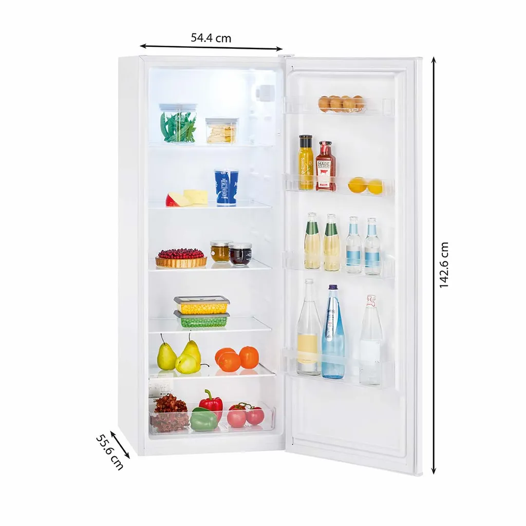 Bomann VS 7339 Vollraumkühlschrank, 242 Liter Nutzinhalt, Temperaturbereich: 0°C +8°C, Türanschlag Rechts, Wechselbar, Weiß – Bild 5