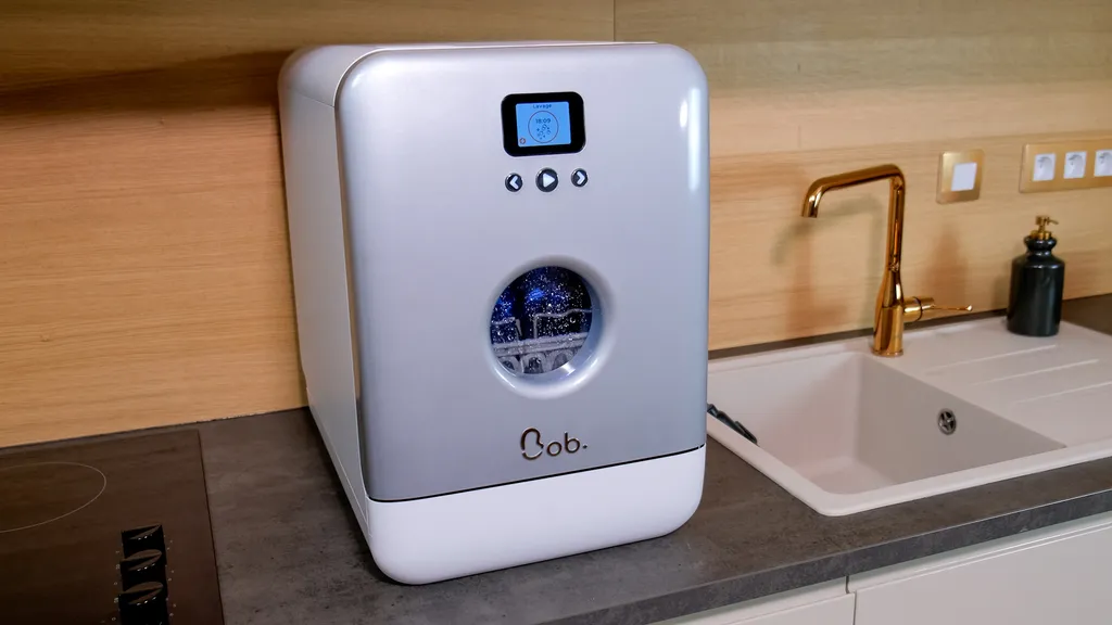 Daan Tech Bob Mini Geschirrspüler All-in-One Paket Grau Metallic (2 Gedecke, 2,9L Wasserverbrauch, Integrierter Tank, WiFi) Spülmaschine Geschirrspülmaschine – Bild 4
