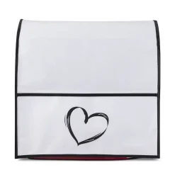 Kwmobile Hülle Kompatibel Mit KitchenAid 4,3-4,8 Liter - Mit 3 Fächern - Küchenmaschine Staubschutz Abdeckhaube In Schwarz Weiß Herz Brush