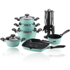 Karl Krüger 17/M Aluguss Koch-Topfset Topf 17tlg. Küchenhelfer Mint