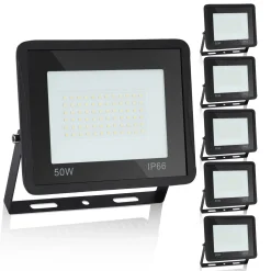 Lospitch 5X LED Fluter Flutlicht Strahler 50W Scheinwerfer Baustrahler Außen Lampe IP65 Kaltweiß
