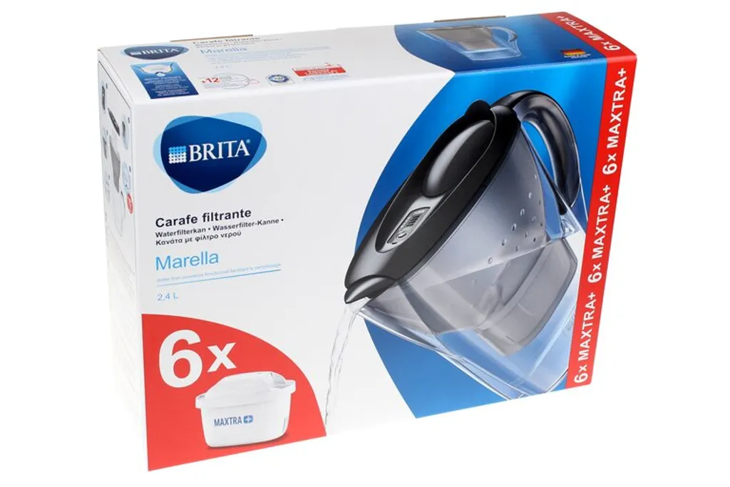 BRITA Wasserfilter Marella Im Vorratspack Mit 6 X Maxtra Kartuschen, Farbe Graphit – Bild 9