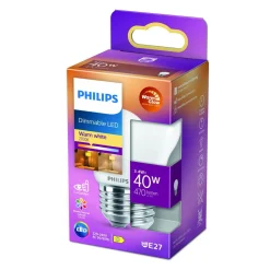 Philips LED Lampe Ersetzt 40 W, E27 Tropfenform P45, Weiß, Warmweiß, 475 Lumen, Dimmbar, 1er Pack