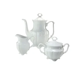 Creatable Porzellanhaus CreaTable 16028 Kaffeegarnitur Maria Theresia Für 1 Personen + Uni, Porzellan, Weiß (1 Set, 3-teilig)