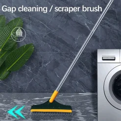 Jesunfuzhu Schrubber Besen Mit Steifen Borsten Zur Reinigung Von Fliesen, Badezimmer, Bad, Badewanne Und Patio Bodenwischer, Gelb