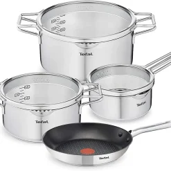Tefal NORDICA Topfset Edelstahl 6-teilig H852S3 + DUETTO Bratpfanne °20cm