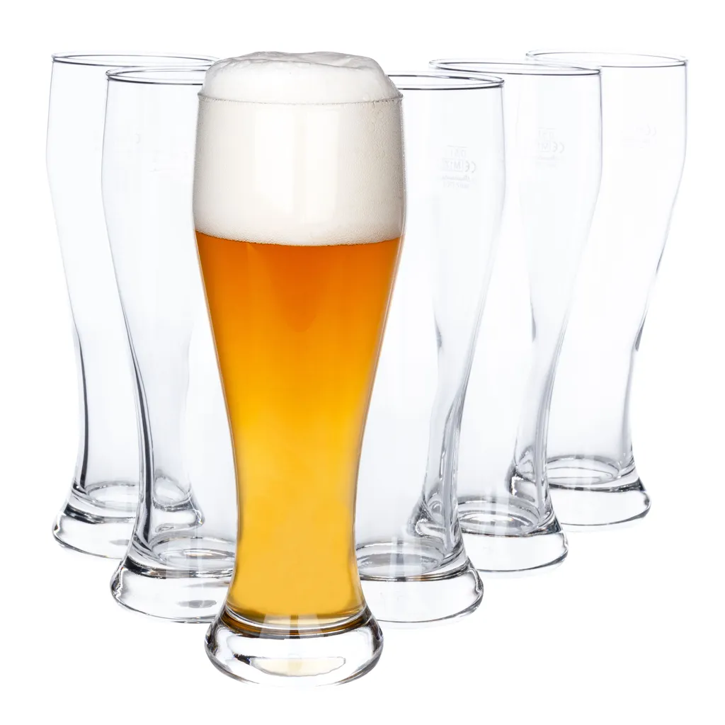 Van-Well 6er Set Bavaria Weizenbiergläser 0,5 Liter Geeicht Weißbiergläser Biergläser Weizengläser Glas – Bild 2