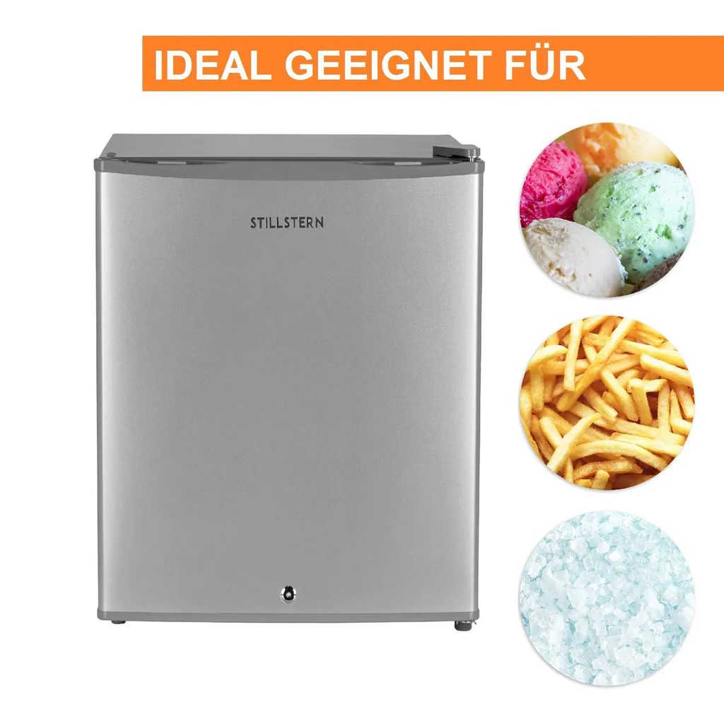 Stillstern Mini Gefrierschrank Mit Schloss 42L, 4 Sterne-Gefrierraum Mit Eiswürfelschale, Geringer Energieverbrauch, Wechselbarer Türanschlag, Gefrierbox, Mini Gefriertruhe, Gefrierschrank Klein – Bild 7