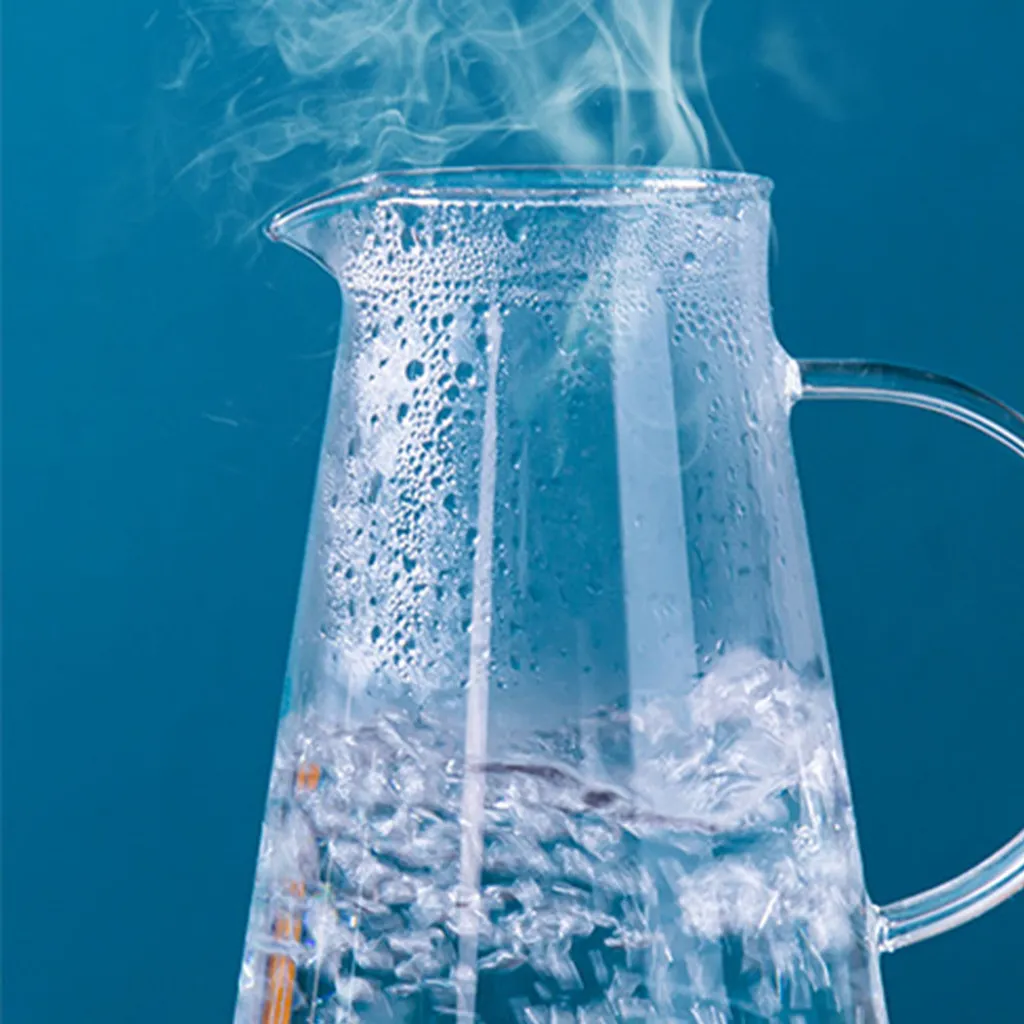 Mmgoqqt Glaskrug 2 Liter Karaffe Trinkflasche Aus Borosilikatglas Mit Deckel – Bild 3