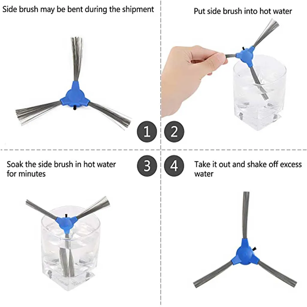 Wigento Bundle Set Für Eufy RoboVac 11S 12 30C 15T 15C 35C Ersatz Zubehör Seiten Bürste Filter Laufrolle – Bild 4