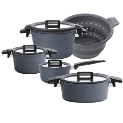 Woll Concept Plus Topf-Set 5-tlg. 4x Töpfe, 1x Sieb Induktion