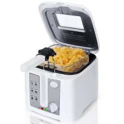 Aigostar Weiße Haushaltsfritteuse, 1650 Watt, 2,5L, Mit Sichtfenster, Temperaturregelung, BPA-frei