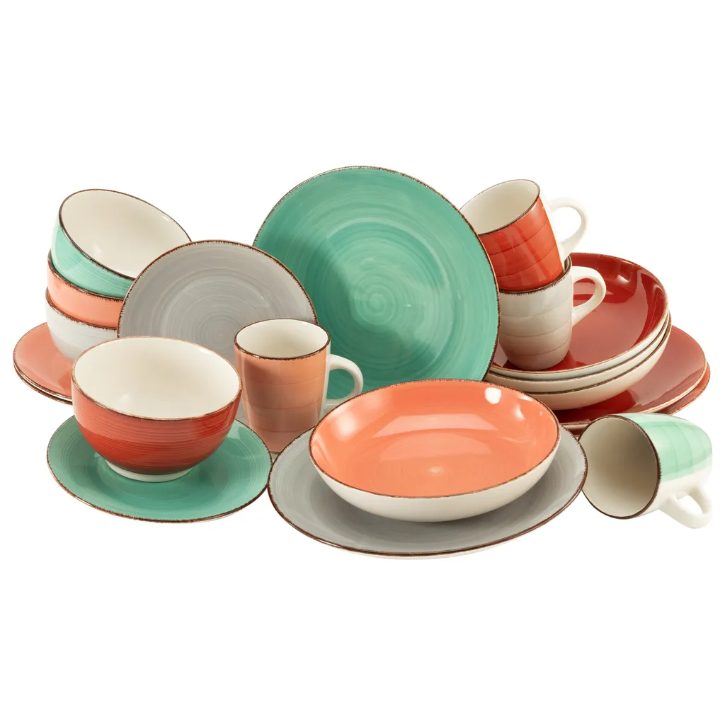 Creatable Porzellanhaus CreaTable 22853 Kombiservice Bella Casa Fashion Für 4 Personen, Steingut, Mehrfarbig (1 Set, 16-teilig) – Bild 3