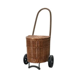 Andersen Shopper Andersen Korb Shopper Natur Terra Mit Leichtlaufrad Ø 20 Cm Und 30 Liter Korb In Braun, Ohne Innenauskleidung