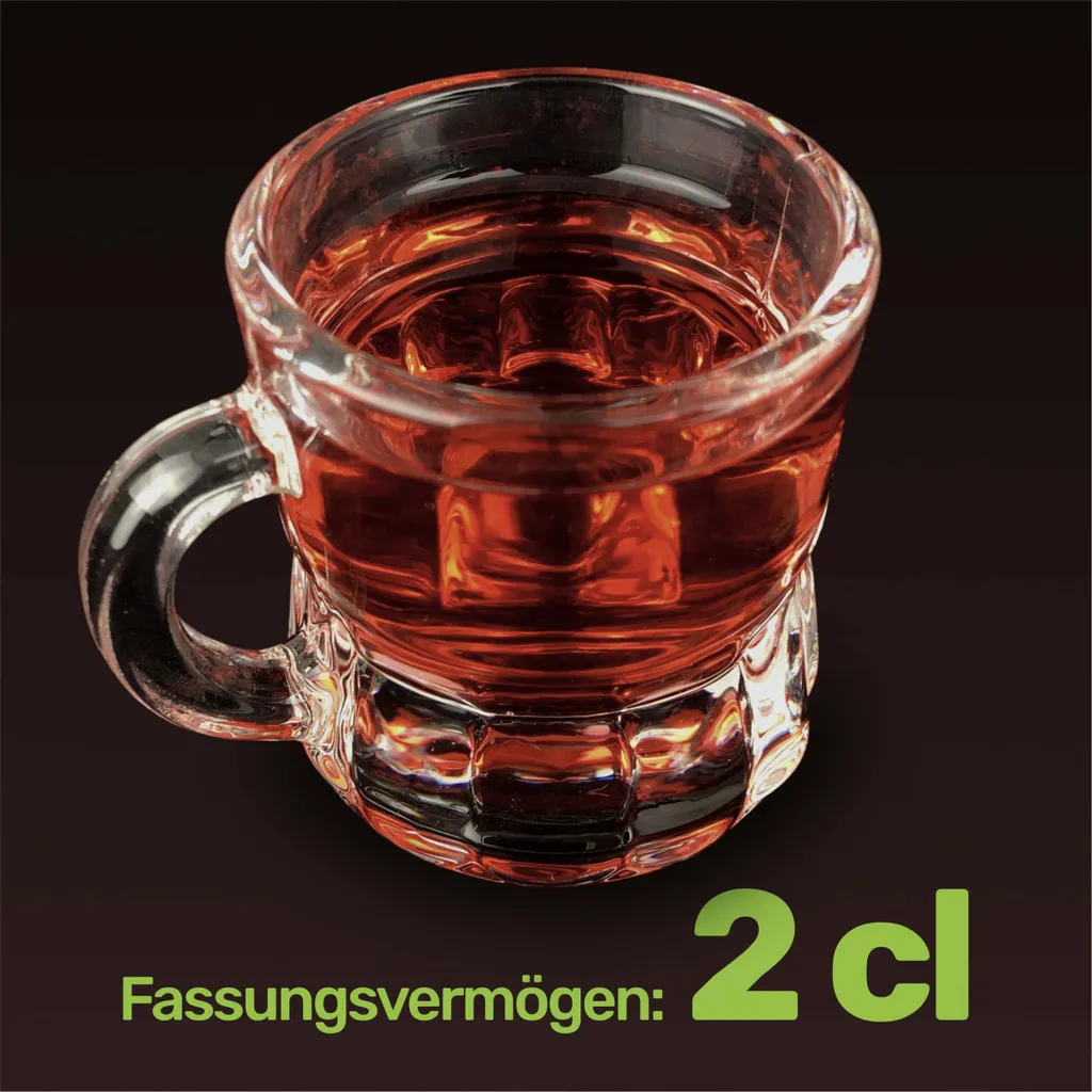 Gravidus Schnapsglas Schnapsgläser Schnaps Stamper Kurze Glas Mit Henkel 2cl 12,24,48 Stk, Menge:48 – Bild 5