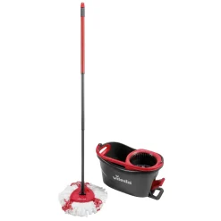 Vileda Wischmop-Set Turbo Easy Wring & Clean Incl. Powerschleuder Und Fußpedal, Farbe Grau