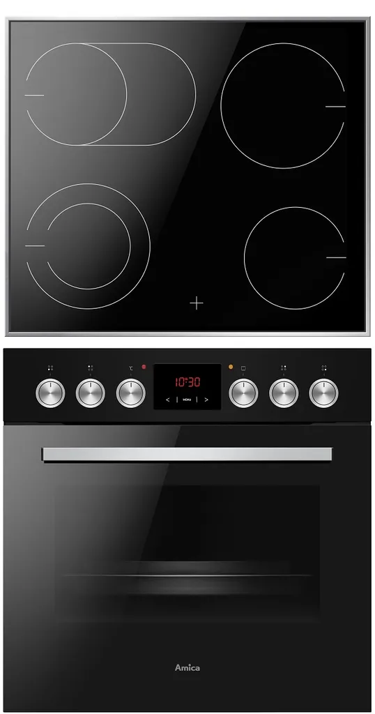 Amica EHC 933 107 SM Herd-Set Ofen 65 L Steam Clean Bräter-Zone Timer EEK: A