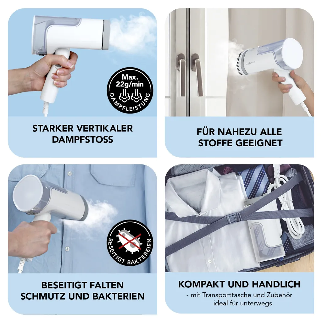 Maxxworld Dampfbürste Bürste Dampfglätter Dampfbügler Dampfer Steamer Wassertank MAXXMEE – Bild 4