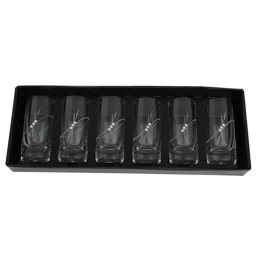 VÍNO-VÍN Morava Semido Spiritusglas 70ml Mit Preciosa Kristallen - Pflanze 6 Stk