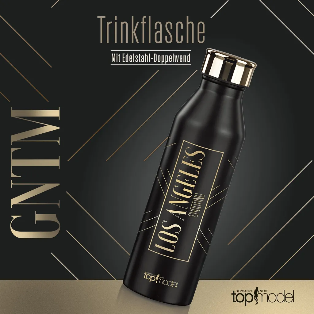 Maxxworld GNTM Germanys Next Topmodel Trinkflasche Wasserflasche Edelstahl Sport 600ml – Bild 4