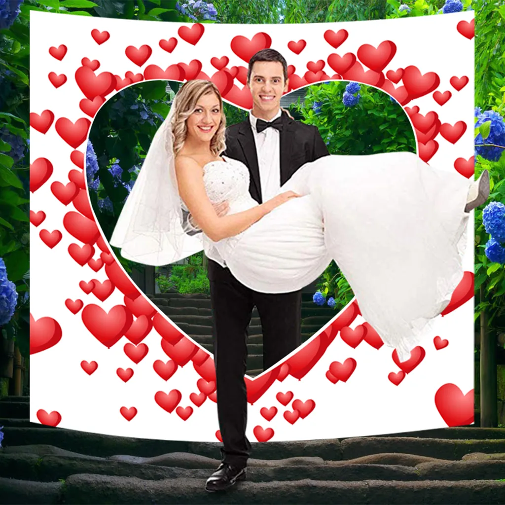 BELLEVOUS Hochzeitsherz Zum Ausschneiden - 1.8 X 2m Hochzeits Laken Mit Mini Scheren Set - Hochzeits Deko Bettlaken Mit Herz Ballon Design Für Hochzeit Braut Und Bräutigam Hochzeit Standesamt Hochzeits Spiele