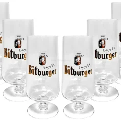 Mixcompany Bitburger Kelch Tulpen Glas Gläser-Set - 6x Biertulpen 0,3l Geeicht