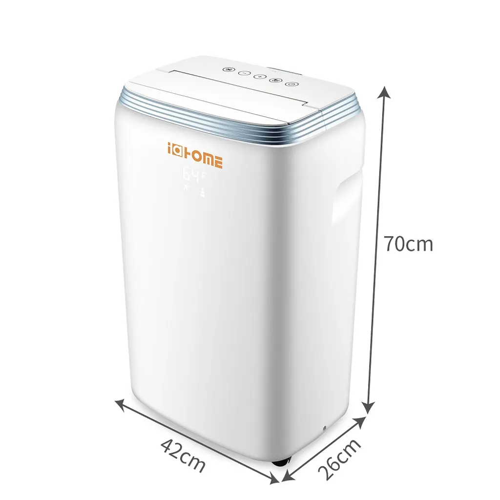 Fangqi Mobiles Klimagerät Mit Schlafmodus Und Timerfunktion, Kühlgebläse, Mit Fernbedienung, Manuelle Steuerung, 3-in-1-Funktion (Kühlen, Entfeuchten, Lüften), Mit Abluftrohr, Umweltschutz Und Energieeinsparung, Energieeffizienzklasse A, R290PS 9000 BTU, Unterseite Der Maschine Mit Rädern, Leicht Zu Bewegen, Geeignet Für Zuhause, Büro – Bild 7