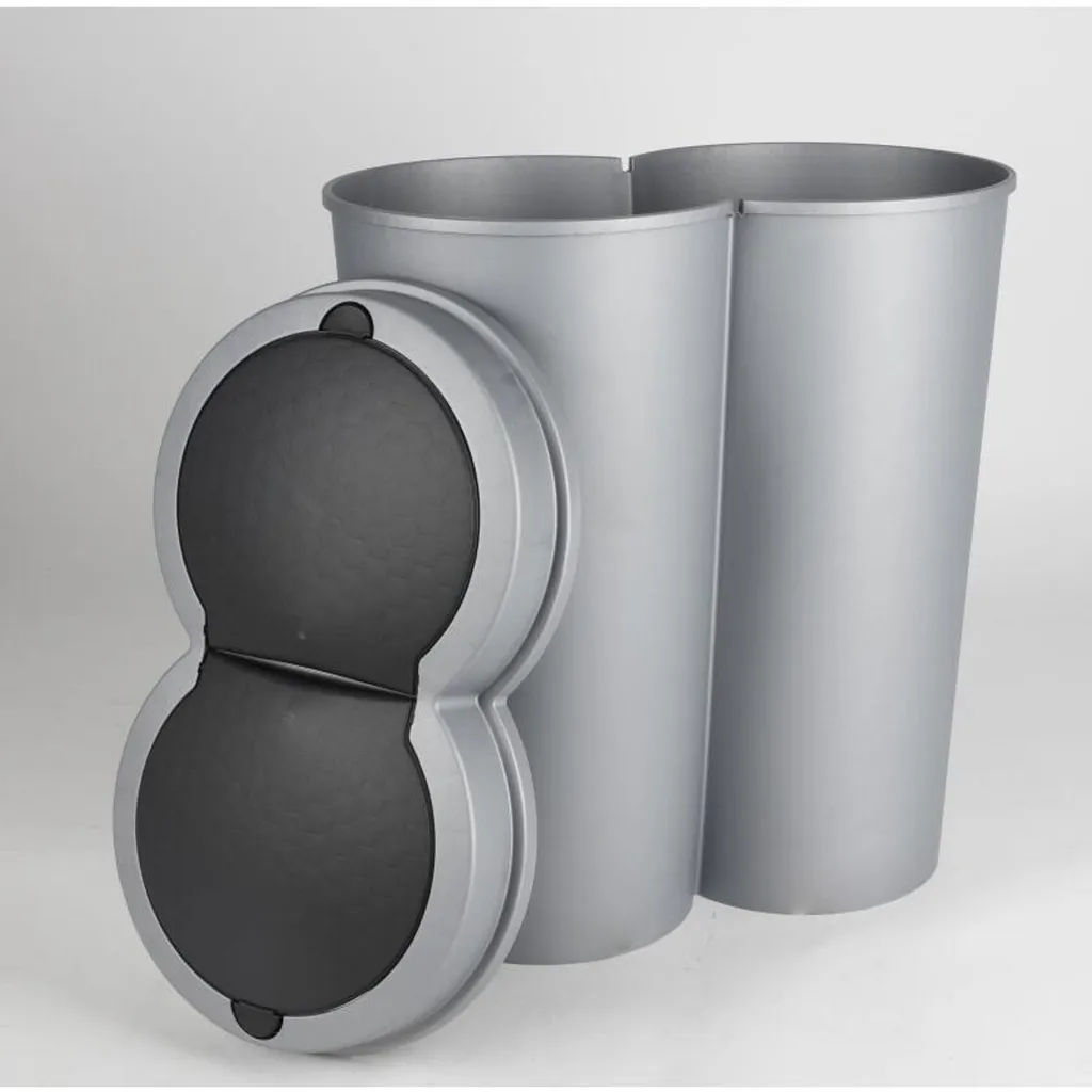 Deuba Mülleimer 50 L Duo 2fach Trennsystem 2x25L Druckknopf-Automatik Küche Abfalleimer Müllbehälter Mülltrennung Büro, Farbe:schwarz - Black - Noir – Bild 15