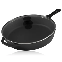 BBQ-Toro Gusseisen Grillpfanne Ø 30 Cm Mit Glasdeckel | Bratpfanne