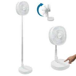 ISL GmbH Starlyf® Foldable Fan – Wiederaufladbarer, Kabelloser Und Zusammenklappbarer Ventilator, Akkubetrieb Mit 3 Geschwindigkeiten, 2in1 - Tischventilator Und Standventilator – Aus Der TV Werbung