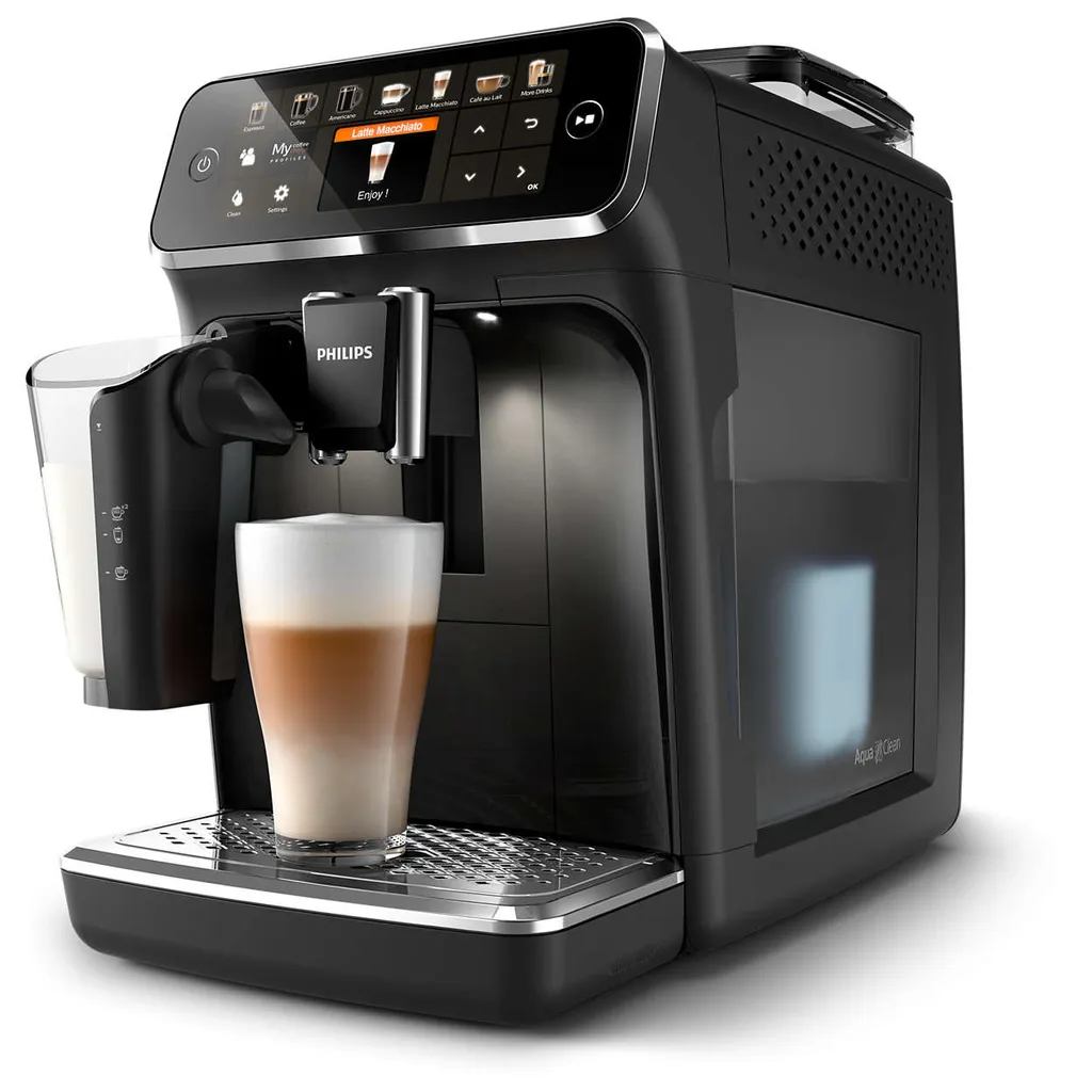 Philips Kaffeevollautomat 5400 Series, 12 Kaffeespezialitäten, LatteGo Milchsystem, Touchdisplay, Schwarz (EP5441/50) – Bild 2