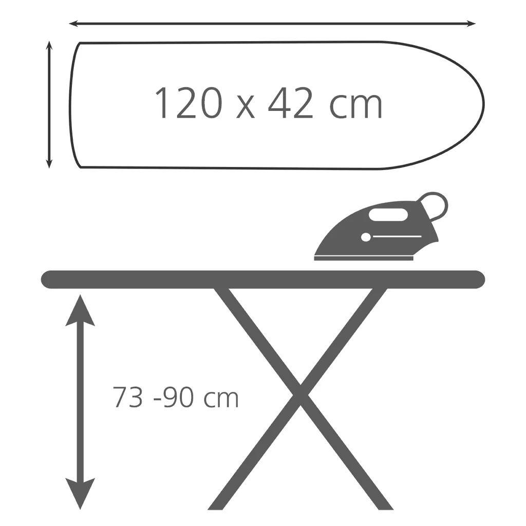 WENKO Bügelbrett Advance, Dampfbügelgeeignet, Höhenverstellbar 73-95 Cm, 120 X 42 Cm Bügelfläche, Bügeltisch Mit 8 Mm Polsterung | Inkl. 2er Set Reinigungsschwämme Gratis – Bild 6