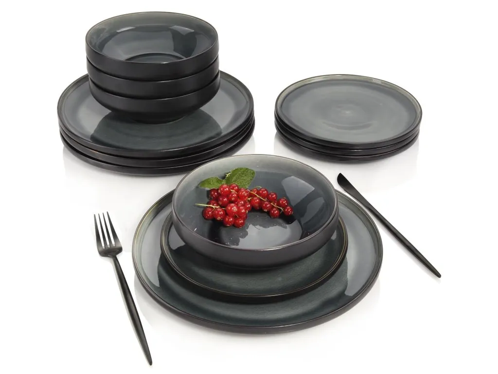 Sänger SÄNGER Steingut Geschirrset Helsinki, Tafelservice 12 Teilig Für 4 Personen