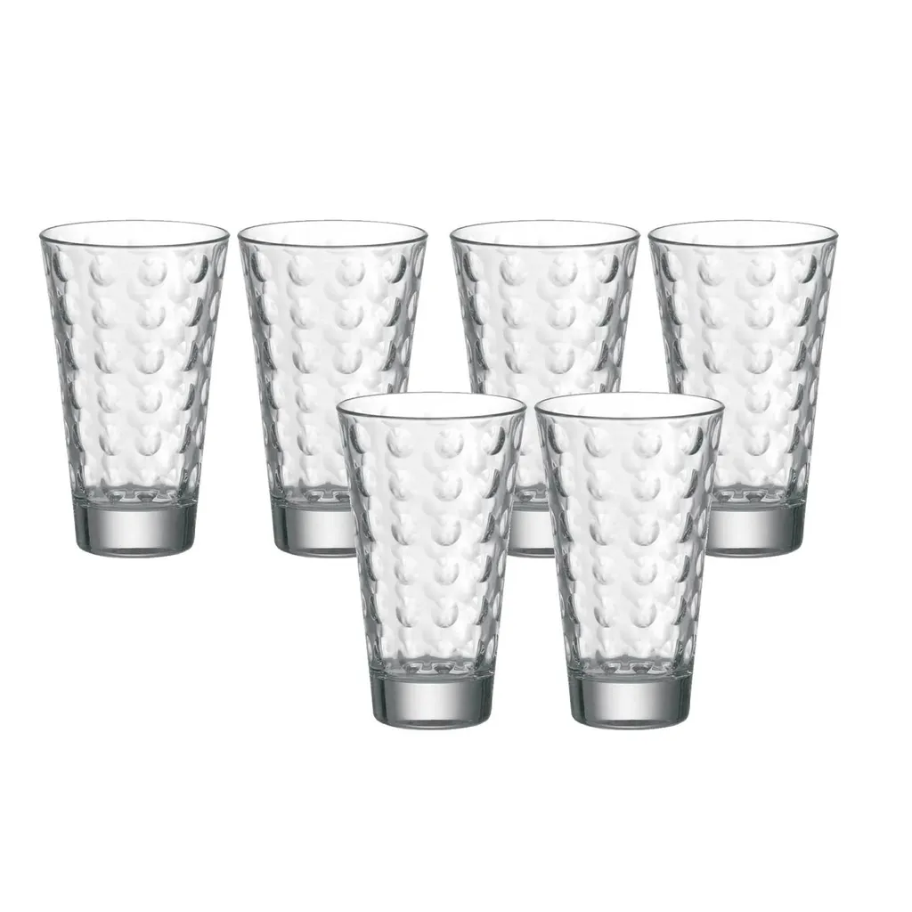 LEONARDO 012684 Optic Longdrinkbecher, Glas, 300 Ml, Ø 8 X 13 Cm, Klar (6 Stück) – Bild 3