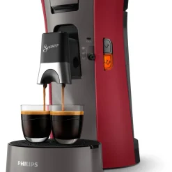 Philips Senseo Select CSA230 / 90 - Kaffeepadmaschine - Dunkelrot Und Kaschmirgrau