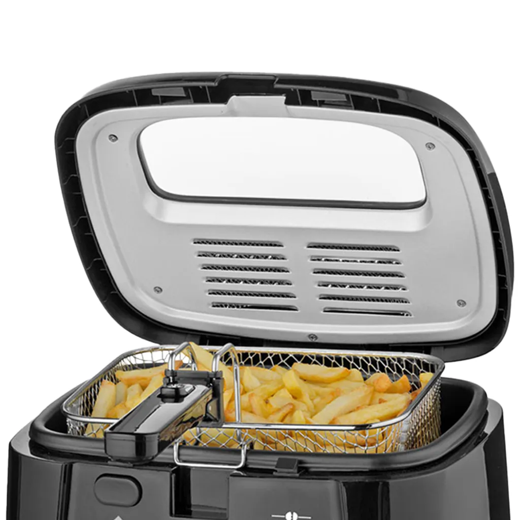 Lentz Kunststoff-Fritteuse 2,5 L,1800 Watt, Stufenlos Regelbares Thermostat, Schwarz – Bild 6