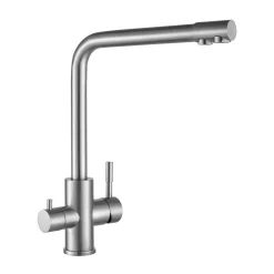 CECIPA Küche Wasserfilter Wasserhahn, Trinkwasserhahn, 3 Wege Wasserhahn, Küchenarmatur, Mischbatterie Für Wasserfiltersystem, Gebürstet