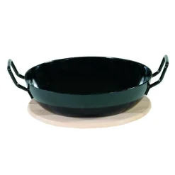 Karl Krüger Krüger Schlemmerpfanne Mit Holzteller Aus Stahl Beschichtet 20cm