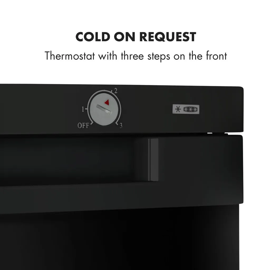 Klarstein Garfield XXL Gefrierschrank , 81 Liter Gesamtvolumen , 3 Durchsichtige Boxen , Thermostat Mit 3 Stufen , Höhenausgleichende Füße , 41 DB , Schwarz – Bild 6
