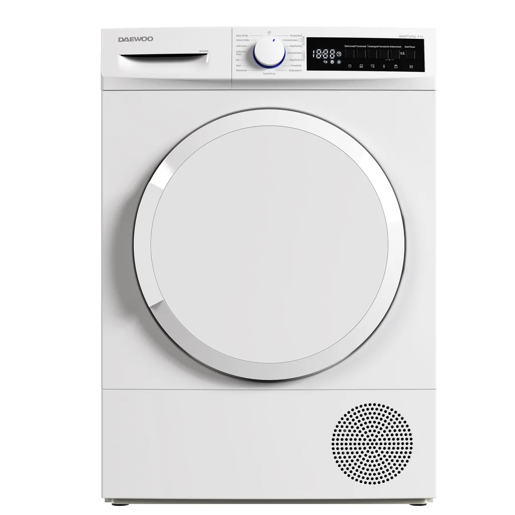 Trockner Wärmepumpe Wäschetrockner 8kg 15 Programme DAEWOO T8HT2W0DE