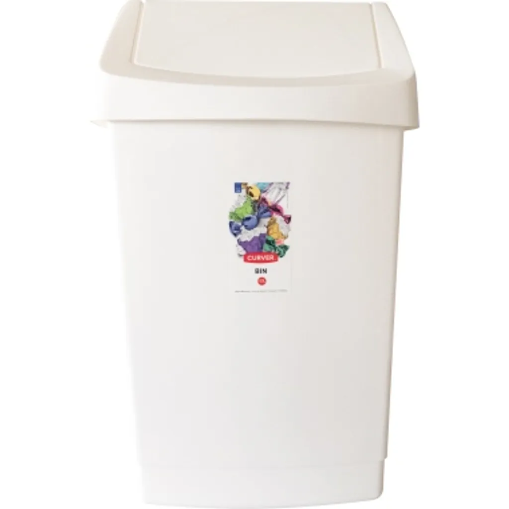 Curver Click It Mülleimer Mit Schwingdeckel 50 L Weiss – Bild 4