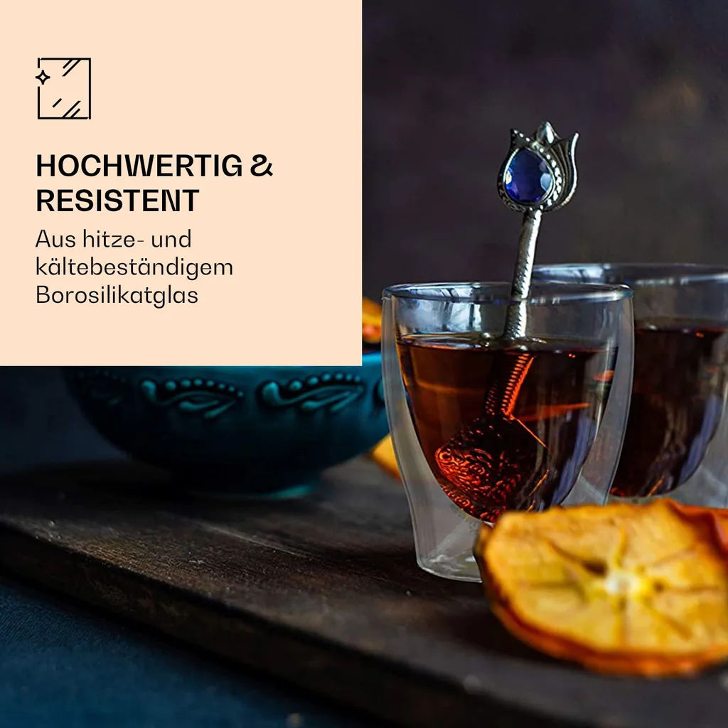 Feelino 2x 200ml DUOS Doppelwandige Thermogläser Für Tee, Kaffee, Schümli, Vorspeisen – Bild 3