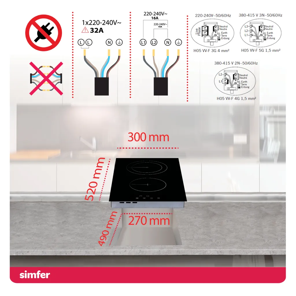 Simfer 30 Cm Glaskeramikkochfeld BIH 3025, Autarkes Elektro-Kochfeld, Glaskeramikkochfeld - 2 Kochzonen, 9 Leistungsstufen, Touch-Bedienung, Restwärmeanzeige, Kindersicherung, Rahmenlos – Bild 6
