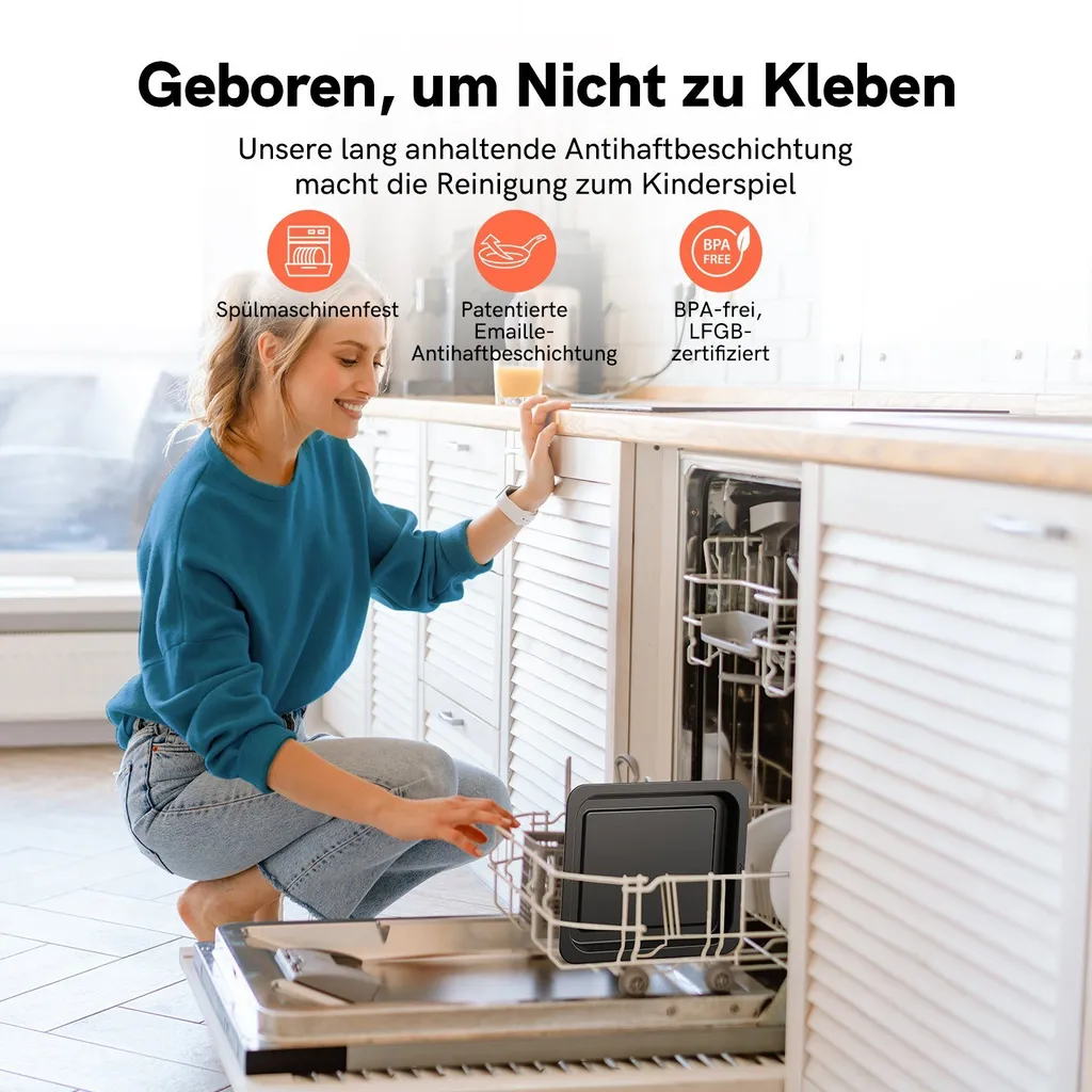 Involly 15L Heißluftfritteuse Airfryer Mini Ofen Mit 18 Programmen, Gaseinsparung, Fritteuse, Kompaktfriteusen,1600W Digital LED Display – Bild 8