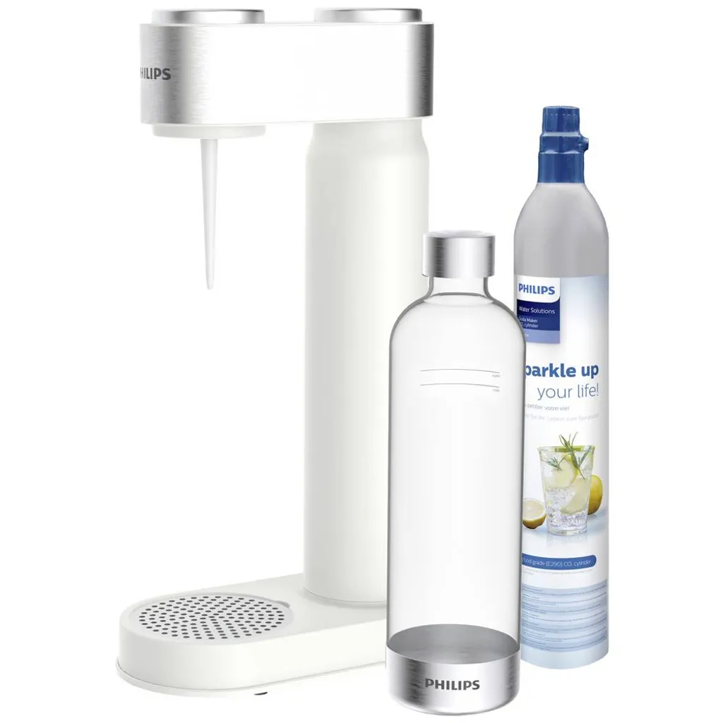 PHILIPS AQUA Soda Maker Wassersprudler + 425 G CO²-Zylinder + 1 PET-Flasche 1 Liter, Weiß – Bild 3