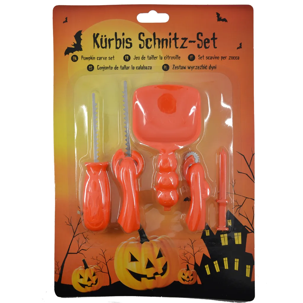 CEPEWA Halloween Kürbis-Schnitzset 5-teilig – Bild 3