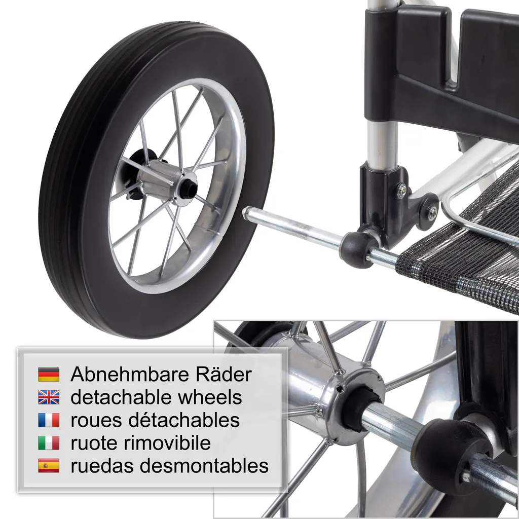 Andersen Shopper Royal Alu Klappbar Mit Metallspeichen-Rad Ø 25 Cm Und 45 Liter Tasche Wismar Silbergrau Mit Kühlfach – Bild 10